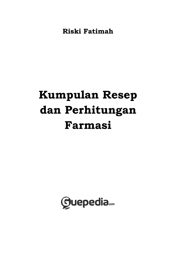 Sampul Kumpulan Resep dan Perhitungan Farmasi